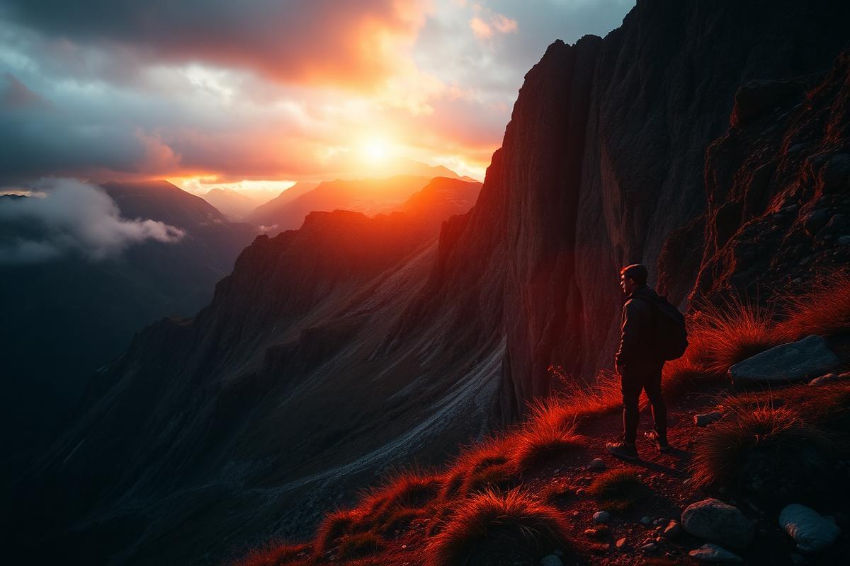 Adventure photography at sunset